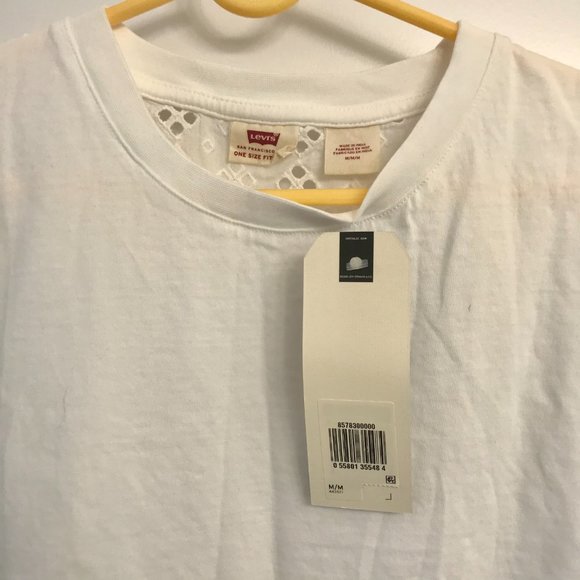 Crochet Lace Back Short Sleeve Top White -… - Picture 8 of 9